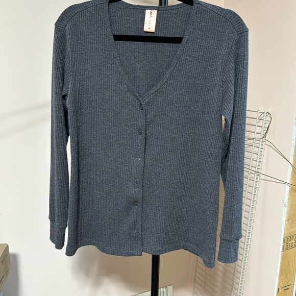 Smash+Tess EUC 2XS Charcoal Rib Knit Cardigan - Picture 1 of 1